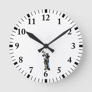 Trumpet Player Round Clock