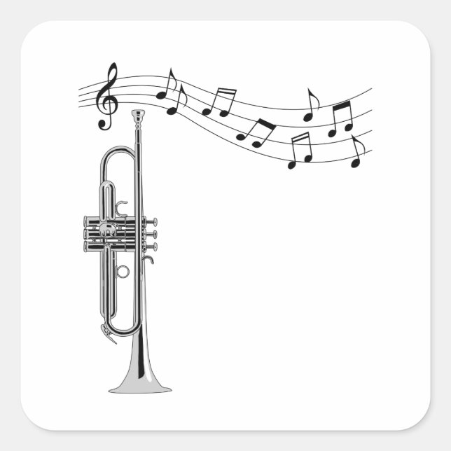 Trumpet Player Square Sticker (Front)