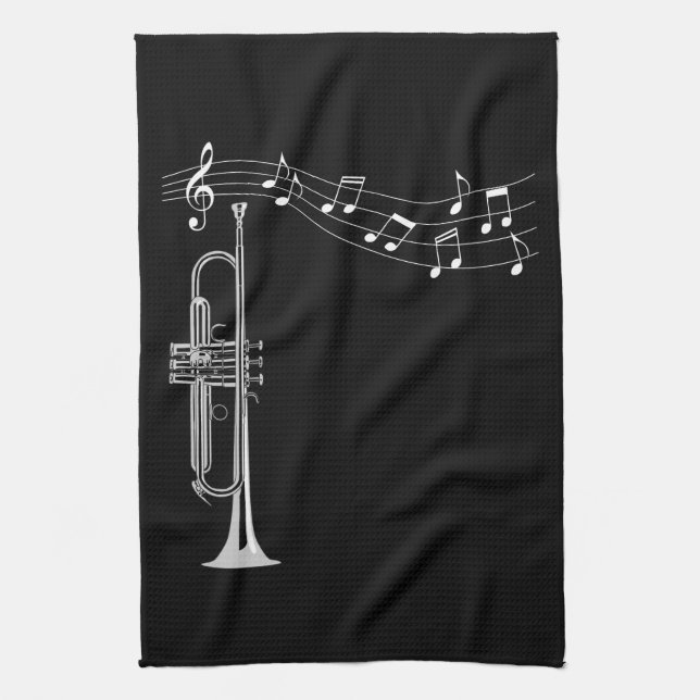 Trumpet Player Tea Towel (Vertical)