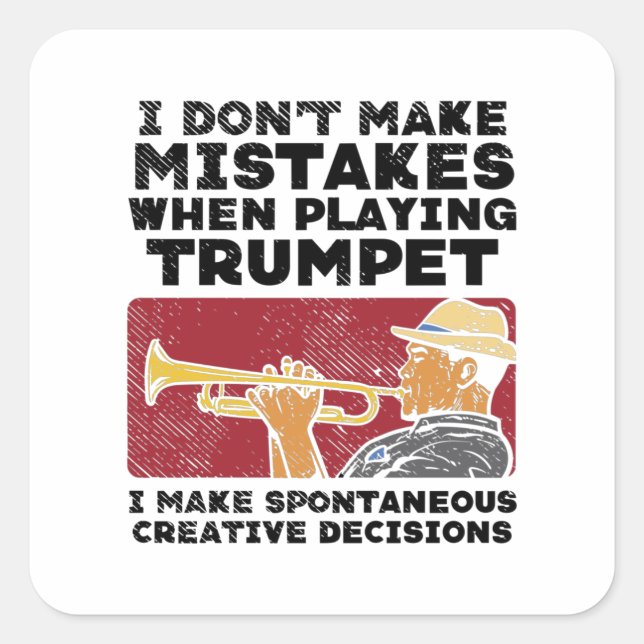 Trumpet - Playing A Trumpet Square Sticker (Front)