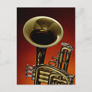 Trumpet Postcard with a Trumpet Foreground