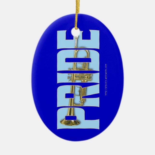 Trumpet PRIDE Ceramic Tree Decoration (Front)