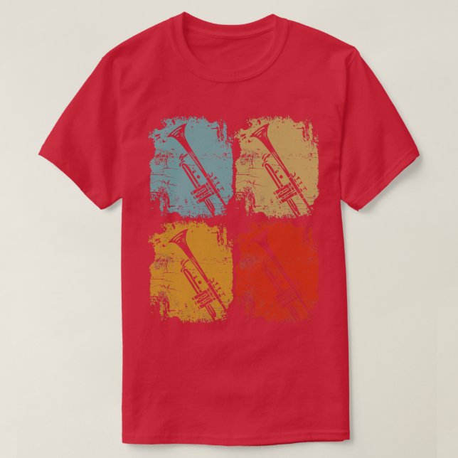 Trumpet Retro Design Funny T-Shirt (Design Front)