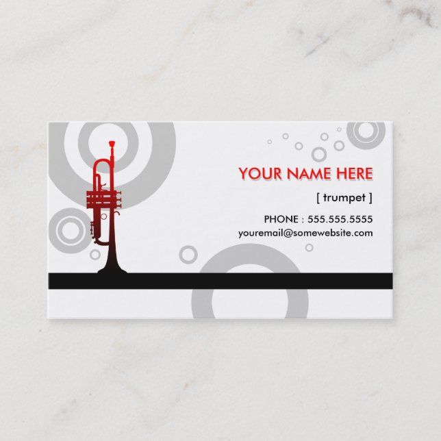 trumpet rings business card (Front)