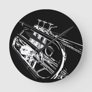 Trumpet Round Clock