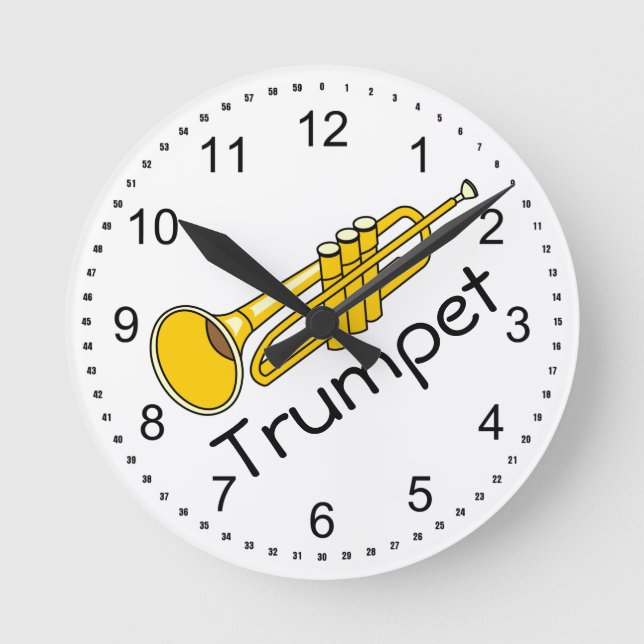 Trumpet Round Clock (Front)