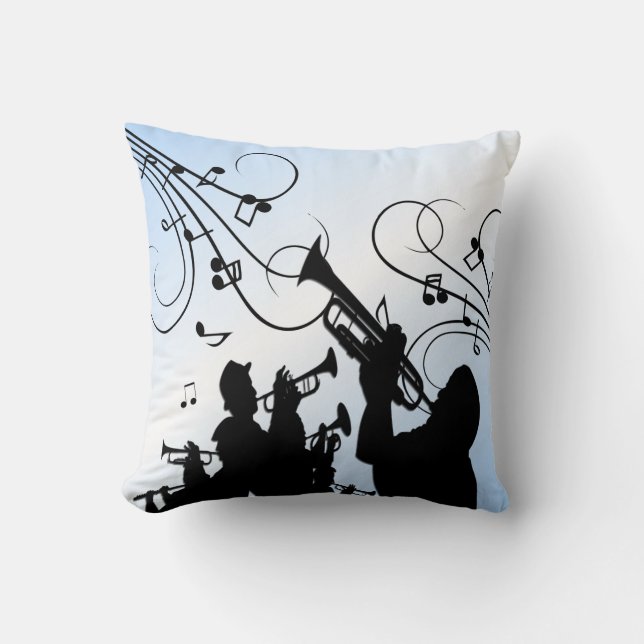 Trumpet Section Blue Music Cushion (Front)