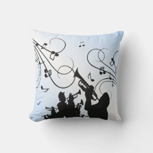 Trumpet Section Blue Music Cushion