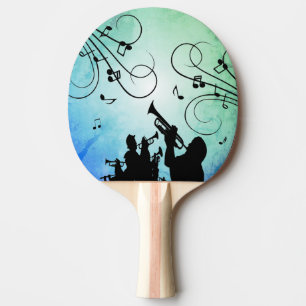 Trumpet Section Blue Music Ping Pong Paddle