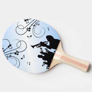 Trumpet Section Blue Music Ping Pong Paddle