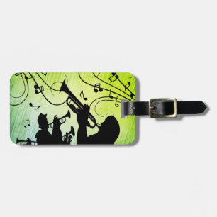 Trumpet Section Green Music Luggage Tag