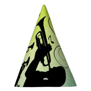 Trumpet Section Green Music Party Hat