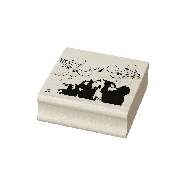 Trumpet Section Green Music Rubber Stamp (Stamp)