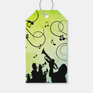 Trumpet Section Jazz Music Green Gift Tags
