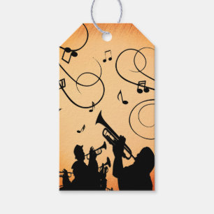 Trumpet Section Jazz Music Orange Rust Gift Tags