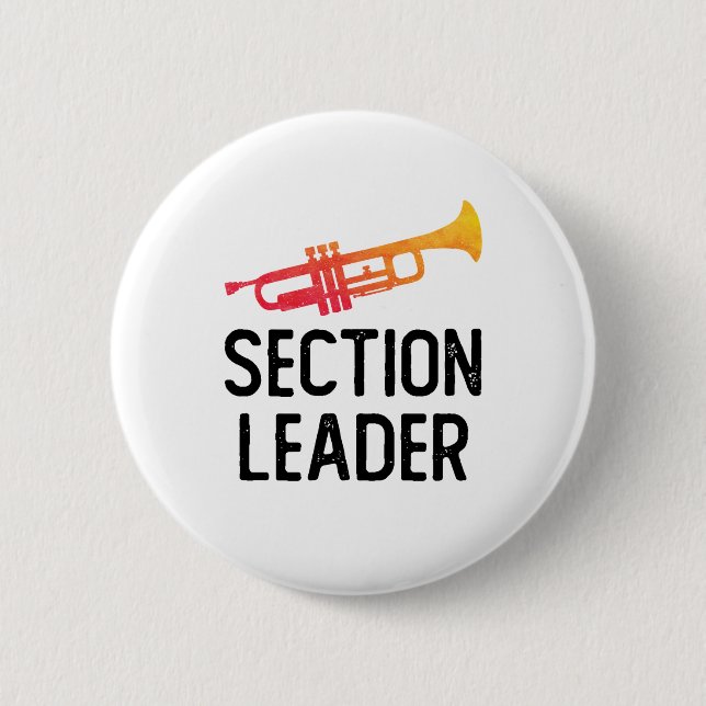 Trumpet Section Leader Marching Band 6 Cm Round Badge (Front)