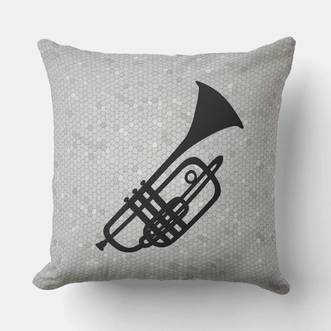 Trumpet silhouette pillow (Front)