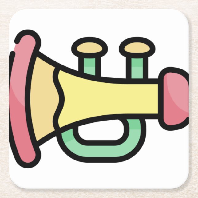 trumpet square paper coaster (Front)