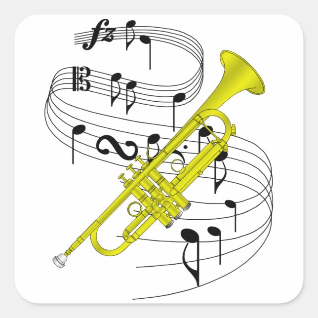 Trumpet Square Sticker (Front)