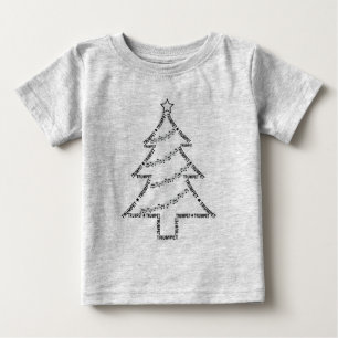 Trumpet Text Christmas Tree Baby T-Shirt