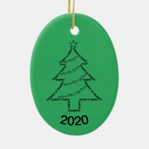Trumpet Text Christmas Tree Ceramic Tree Decoration