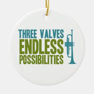 Trumpet Three Valves Endless Possibilities Music Ceramic Tree Decoration