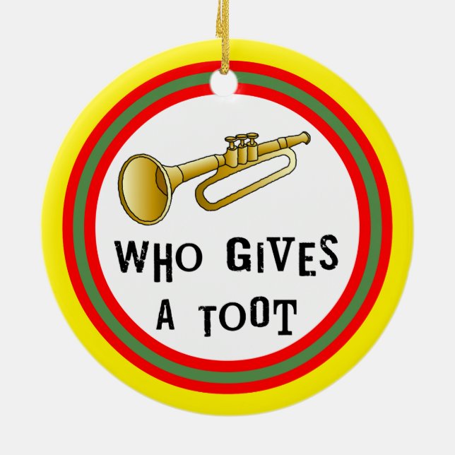 Trumpet Toot Ceramic Tree Decoration (Back)