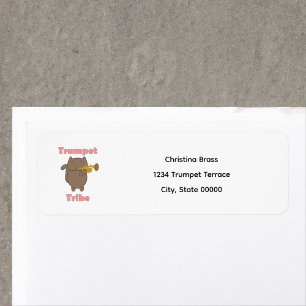 Trumpet Tribe Cat Personalize Return Address