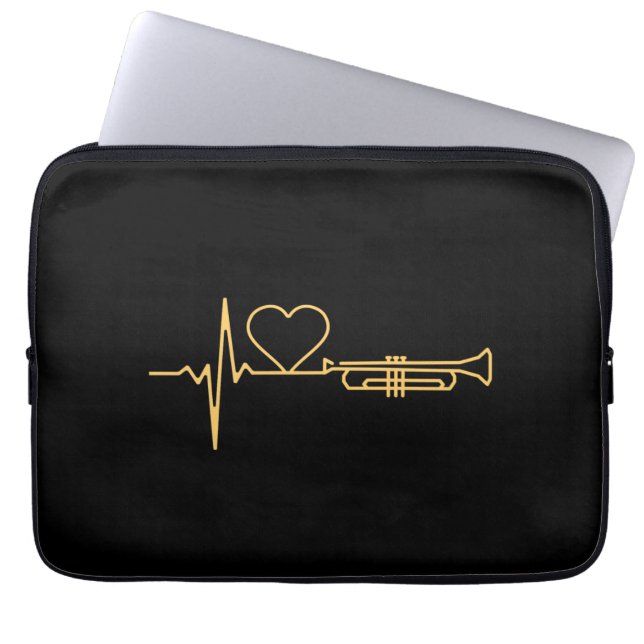 Trumpet - Trumpet Heartbeat Gift Laptop Sleeve (Front)