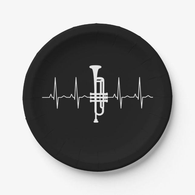 Trumpet - Trumpet Heartbeat Gift Paper Plate (Front)