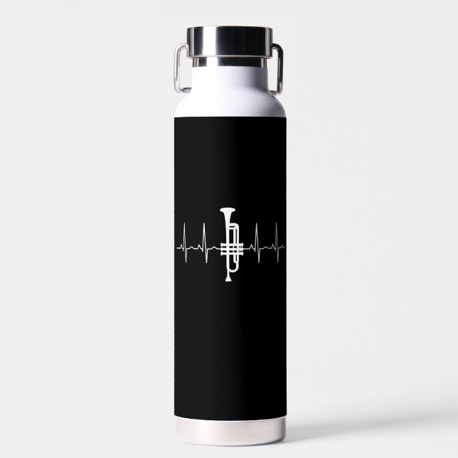Trumpet - Trumpet Heartbeat Gift Water Bottle (Front)