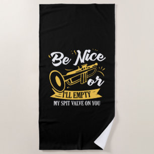 Trumpet Trumpet Player Gift Funny Trumpet Beach Towel