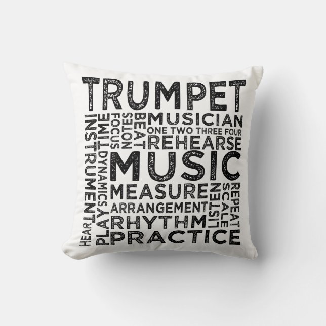 Trumpet Typography Cushion (Front)