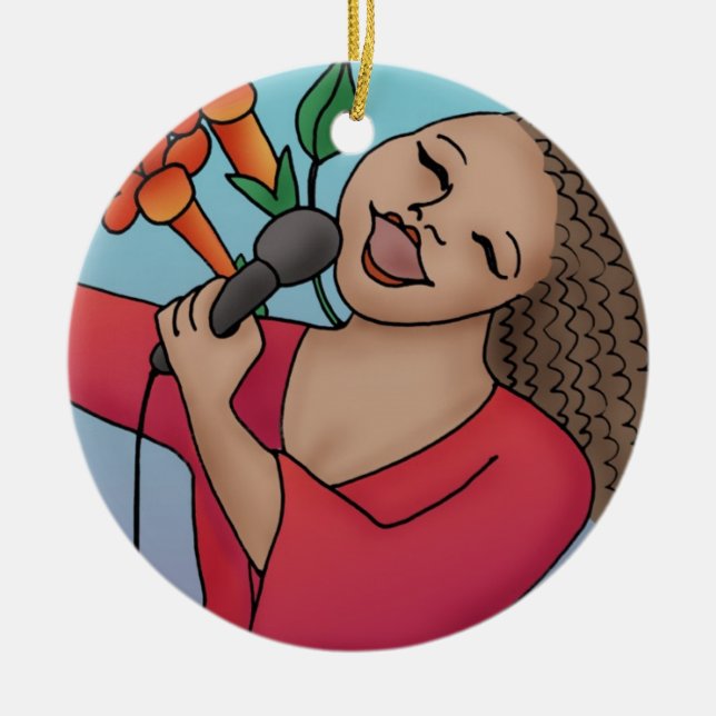 Trumpet Vine Singer Ornament (Front)