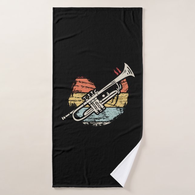 Trumpet Vintage  Bath Towel (Bath Towel)