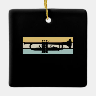 Trumpet Vintage Ceramic Ornament