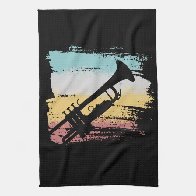 Trumpet Vintage Tea Towel (Vertical)
