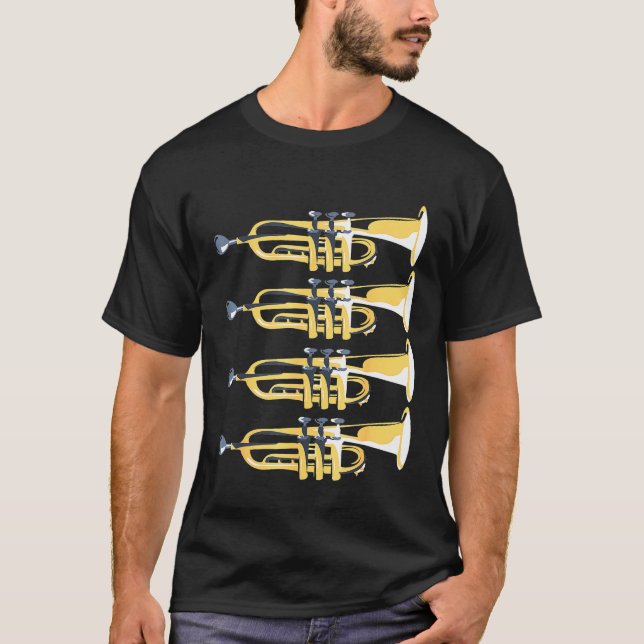 Trumpet - Vintage Trumpet Retro Instrument Trumpet T-Shirt (Front)