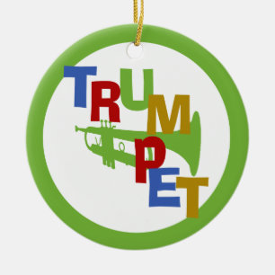 TRUMPET with Photo Frame Ceramic Tree Decoration