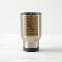 Trumpet With Sheet Music Background