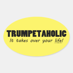 Trumpetaholic Life Oval Sticker