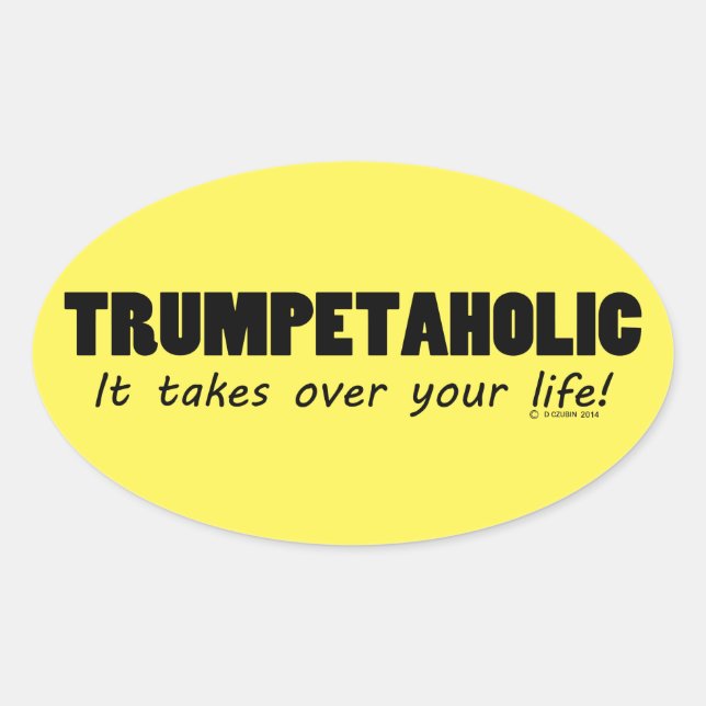 Trumpetaholic Life Oval Sticker (Front)
