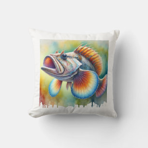 Trumpeter Fish 210724AREF104 - Watercolor Cushion