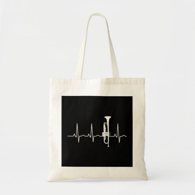 Trumpeter Heartbeat Trumpet Player Music Jazz  Tote Bag (Front)