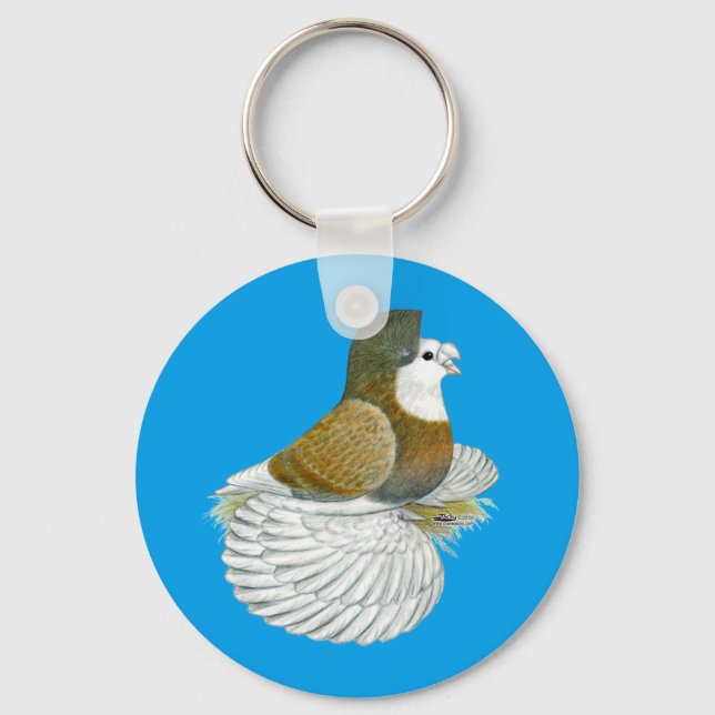 Trumpeter Pigeon AOC Baldhead Key Ring (Front)