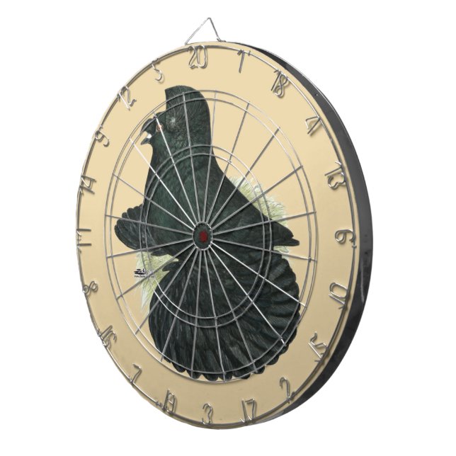 Trumpeter Pigeon Black Dartboard (Front Right)