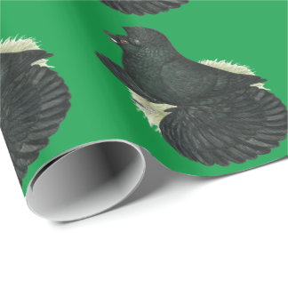 Trumpeter Pigeon Black Wrapping Paper
