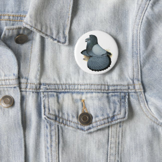 Trumpeter Pigeon Blue Barless 6 Cm Round Badge