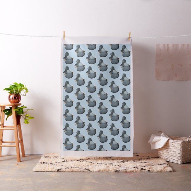 Trumpeter Pigeon Blue Barless Fabric (In Situ)