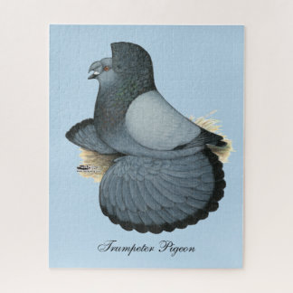 Trumpeter Pigeon Blue Barless Jigsaw Puzzle